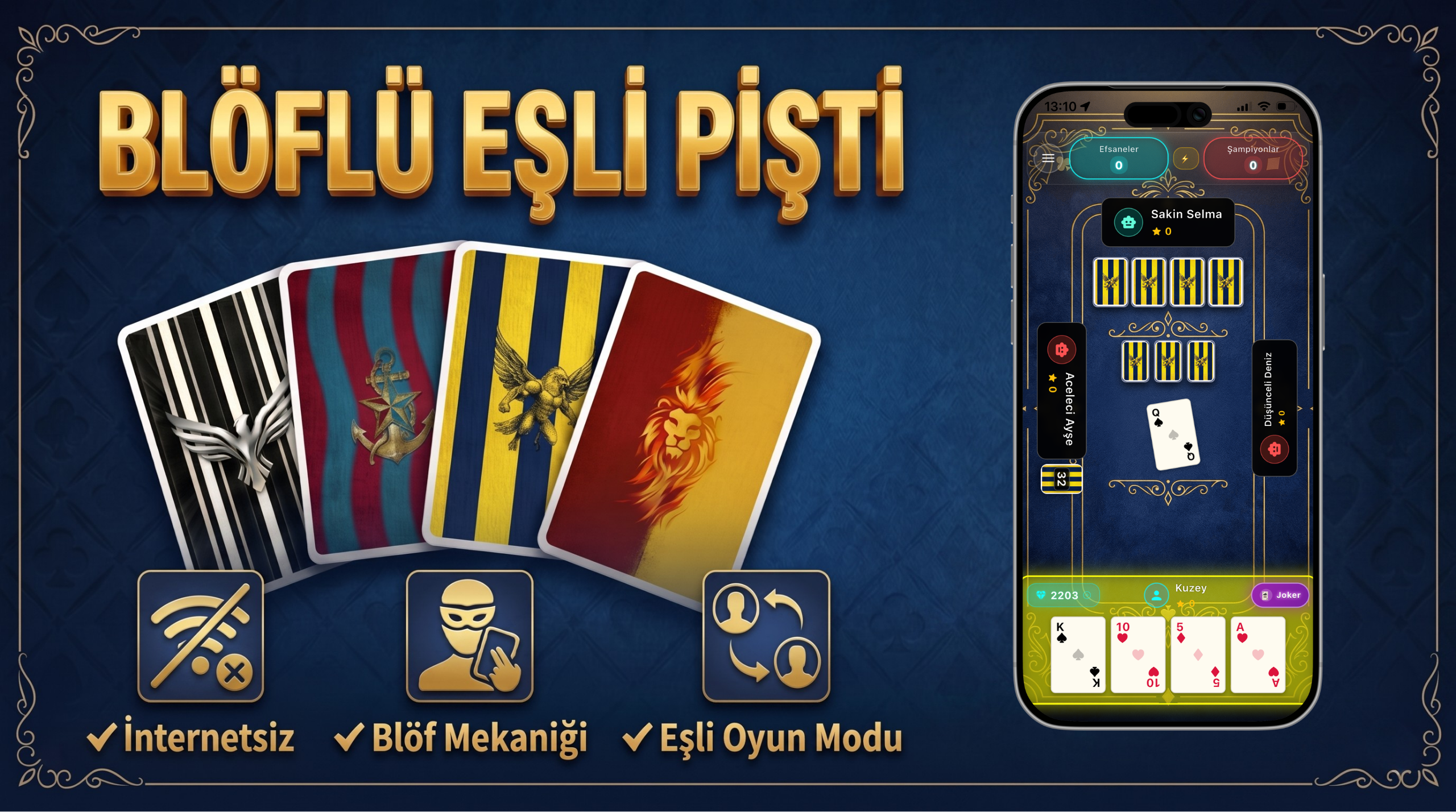 Blöflü Eşli Pişti ekran görüntüsü ve özellikler